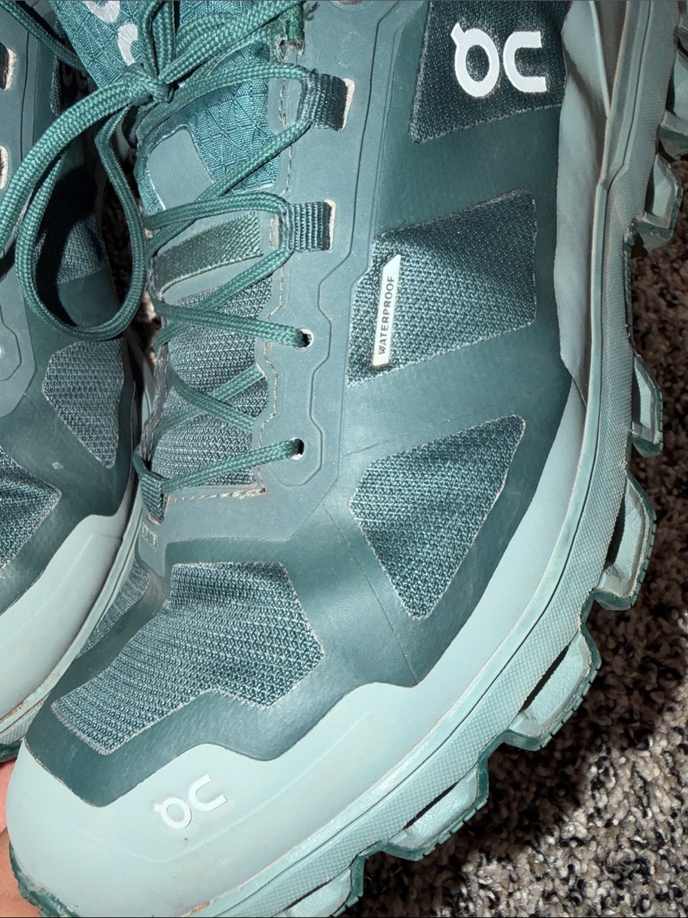 On Cloudventure Waterproof Green Trail Shoes Missiongrip Women’s Size 11 - Picture 8 of 8